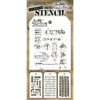 Tim Holtz Stampers Anonymous - Mini Layering Stencils - Set #15