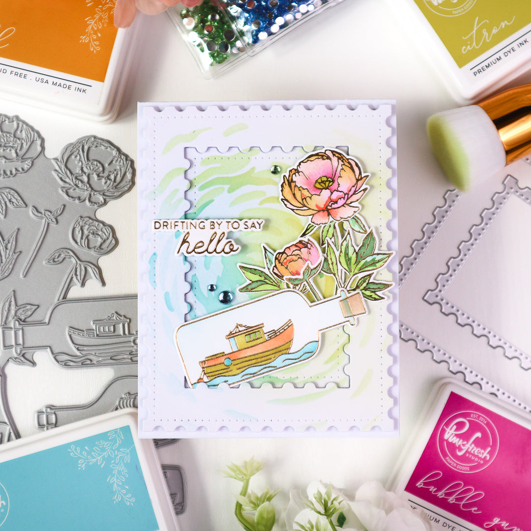 Pinkfresh Studio Blushing Blooms stencil
