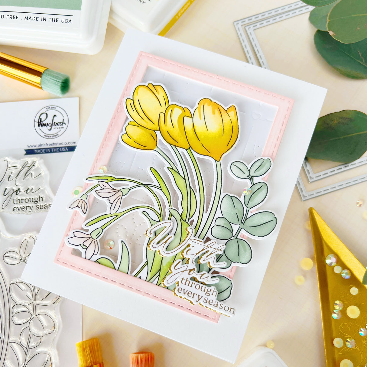 Pinkfresh Studio Timeless Tulips Press Plate