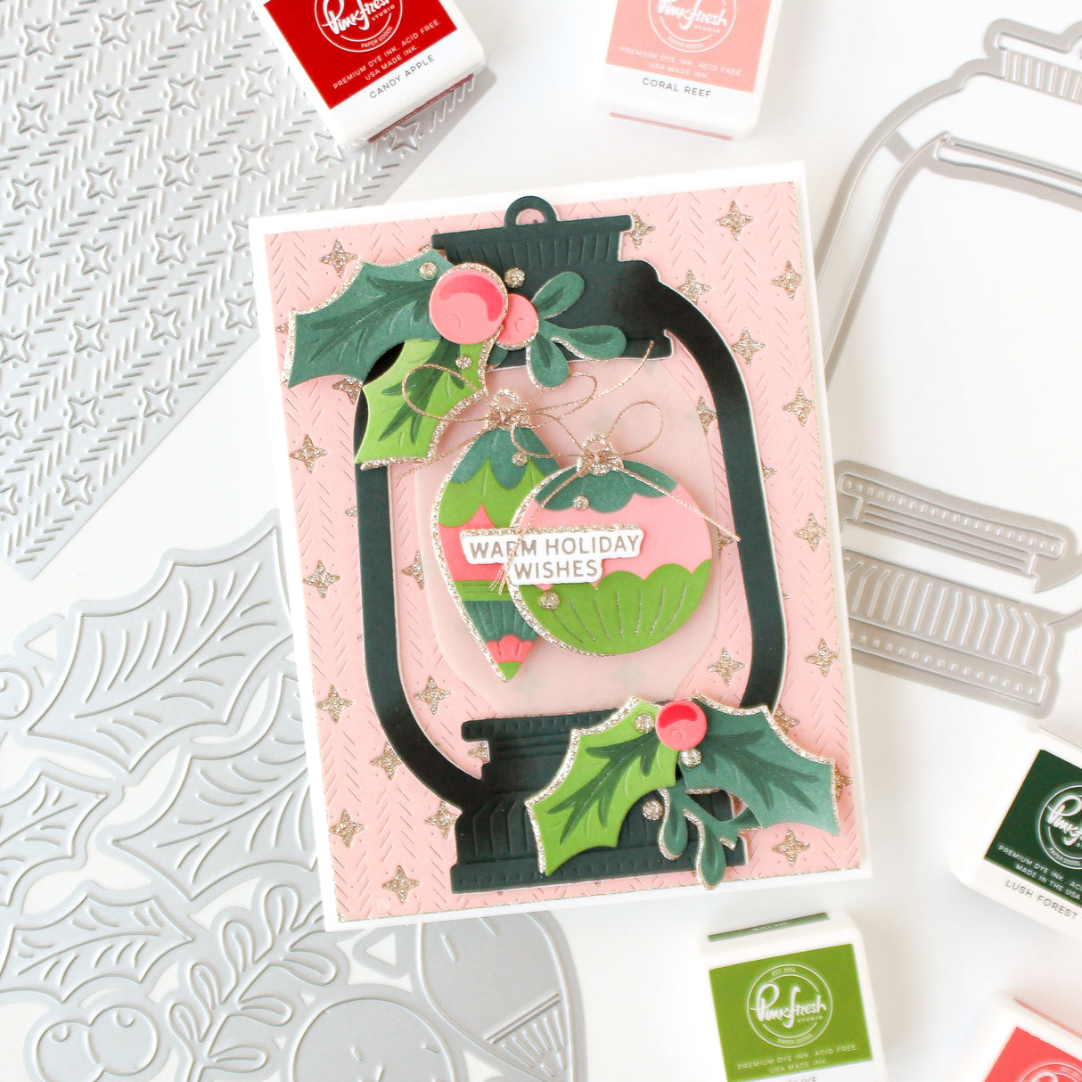 Pinkfresh Studio Evergreen Sparkle coverplate die
