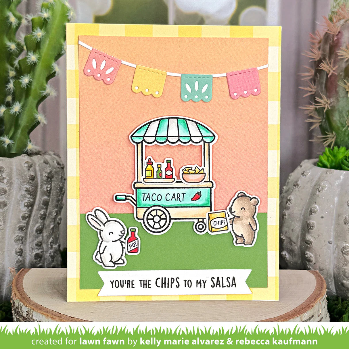 Lawn Fawn treat cart add-on: tacos lawn cuts