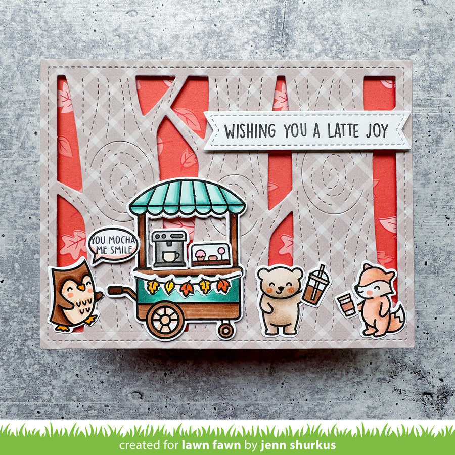 Lawn Fawn Treat Cart Add-on: Coffee Stamp, Die & Stencil Bundle