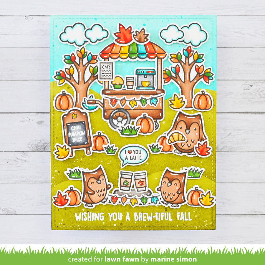 Lawn Fawn Treat Cart Add-on: Coffee Stamp, Die & Stencil Bundle