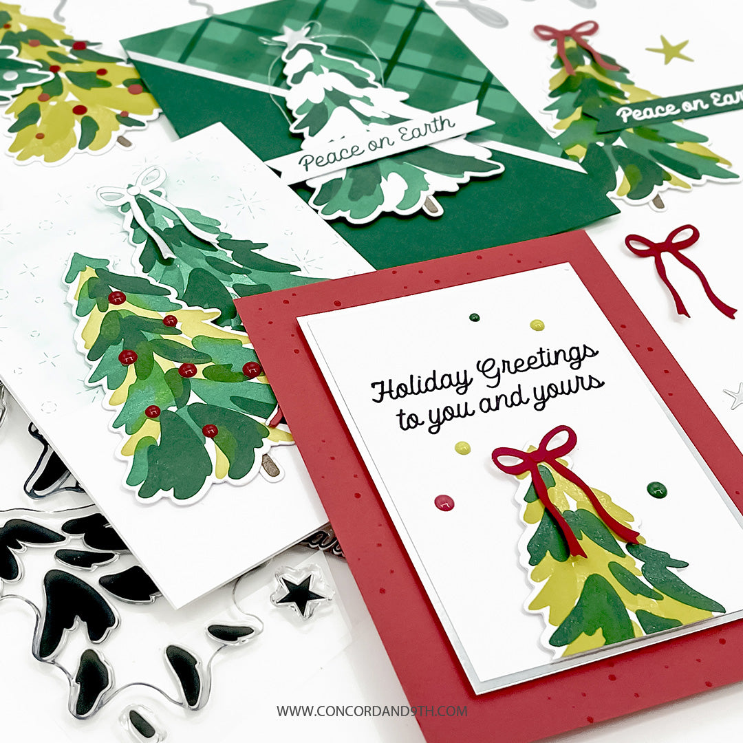 Concord & 9th Triple-step Evergreen Stamp Set (4 x 8)