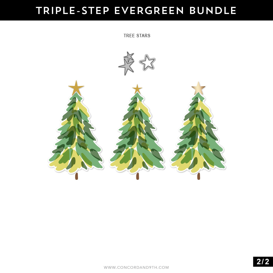 Concord & 9th Triple-step Evergreen Stamp Set (4 x 8)