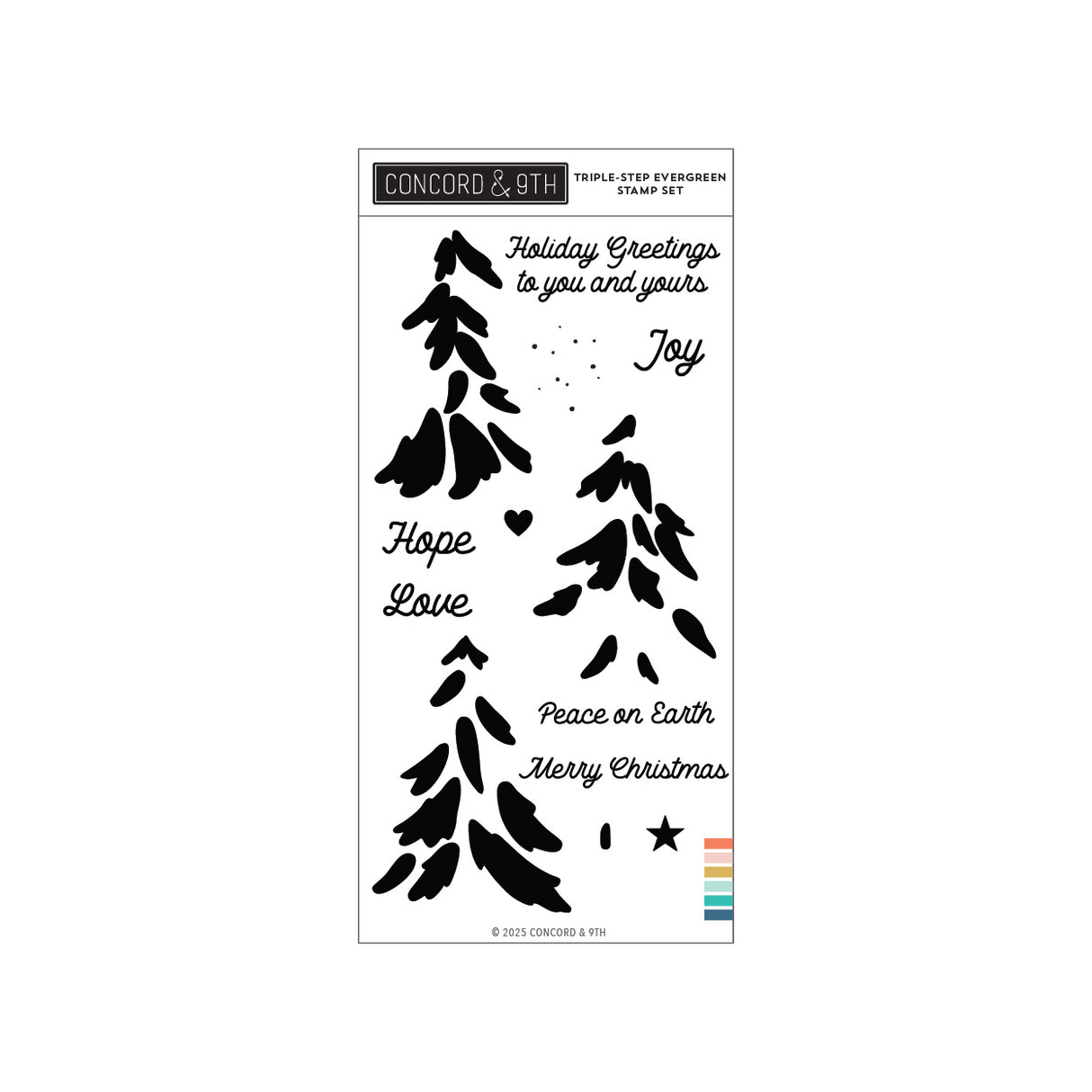 Concord & 9th Triple-step Evergreen Stamp Set (4 x 8)