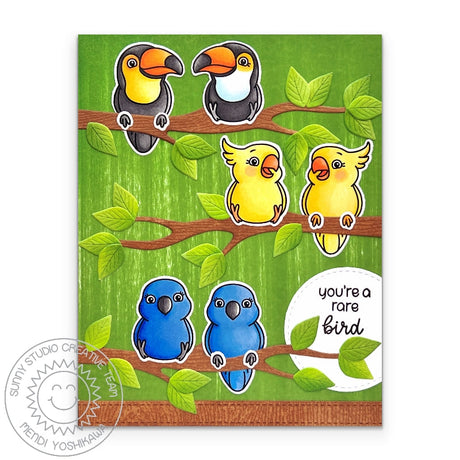 Sunny Studio Stamps Tropical Birds Stamp & Die Bundle