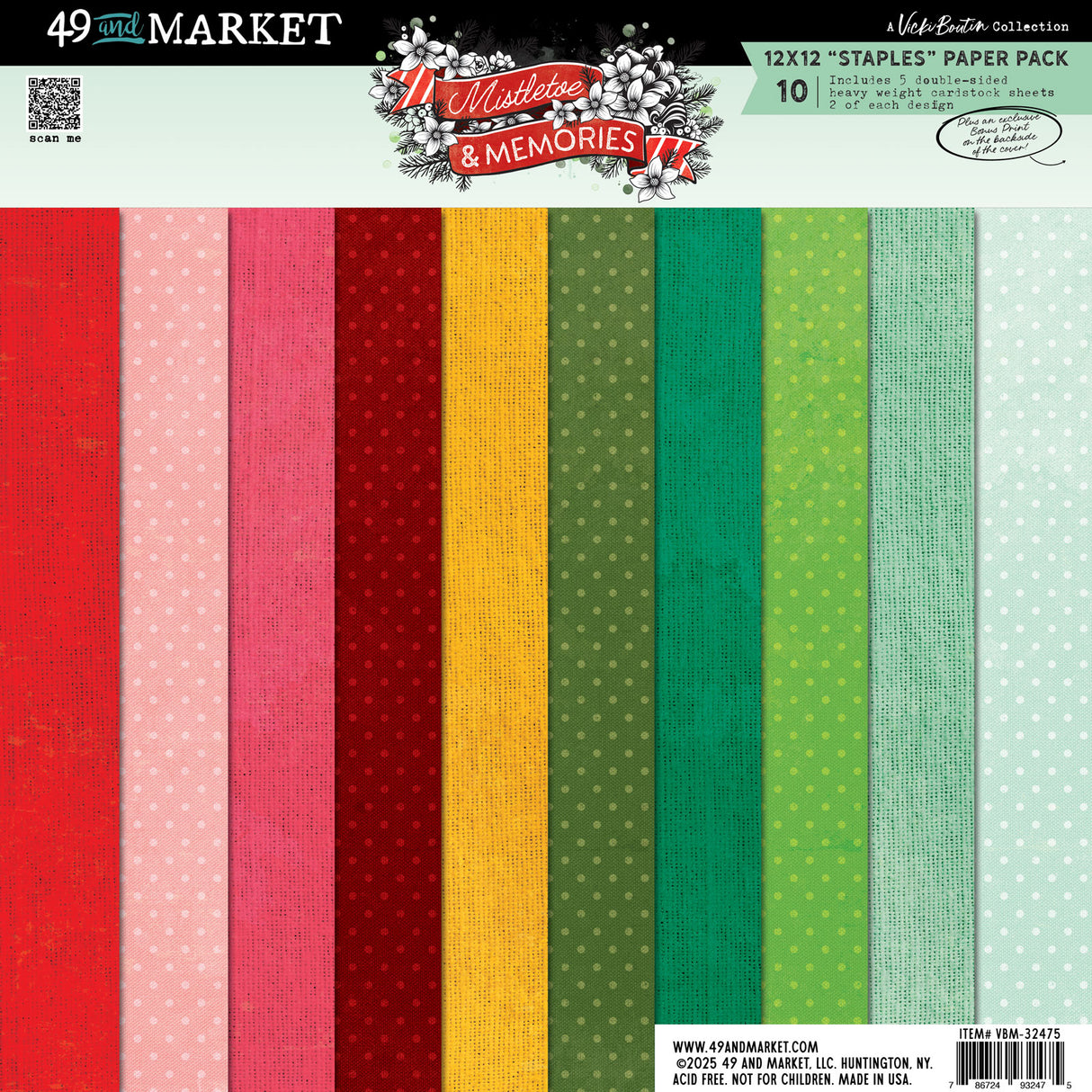 49 & Market Mistletoe and Memories 12×12 Staples Pack