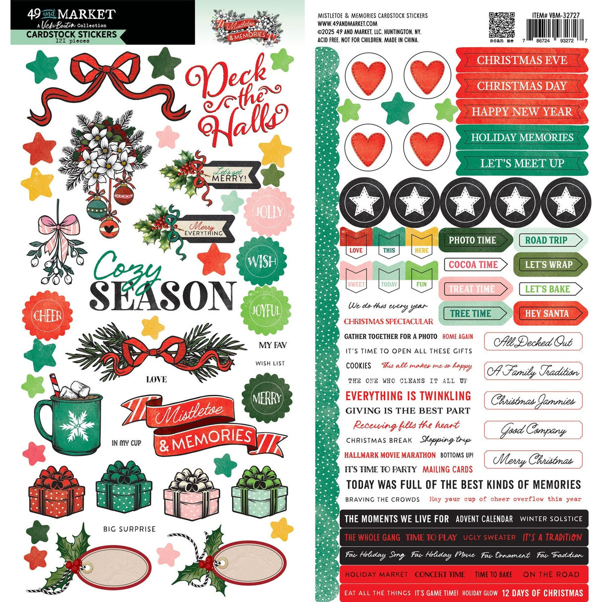 49 & Market Mistletoe and Memories Cardstock Stickers