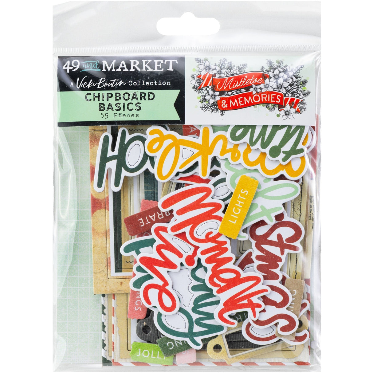 49 & Market Mistletoe and Memories Chipboard Basics