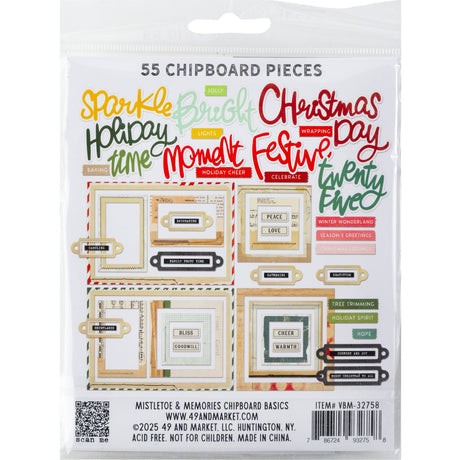 49 & Market Mistletoe and Memories Chipboard Basics