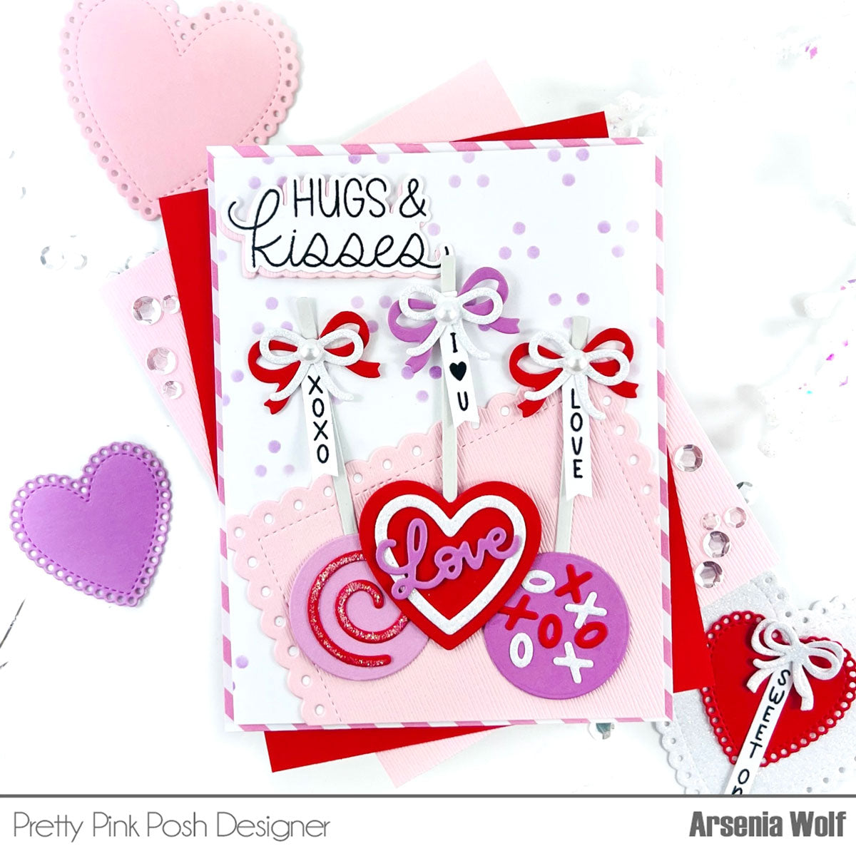 Pretty Pink Posh Layered Heart Sprinkles Stencils