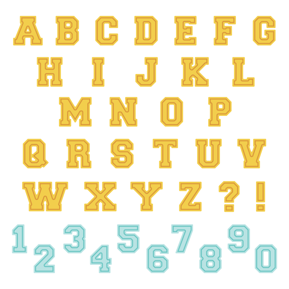Honey Bee Stamps Varsity Letters Alphabet - Honey Cuts
