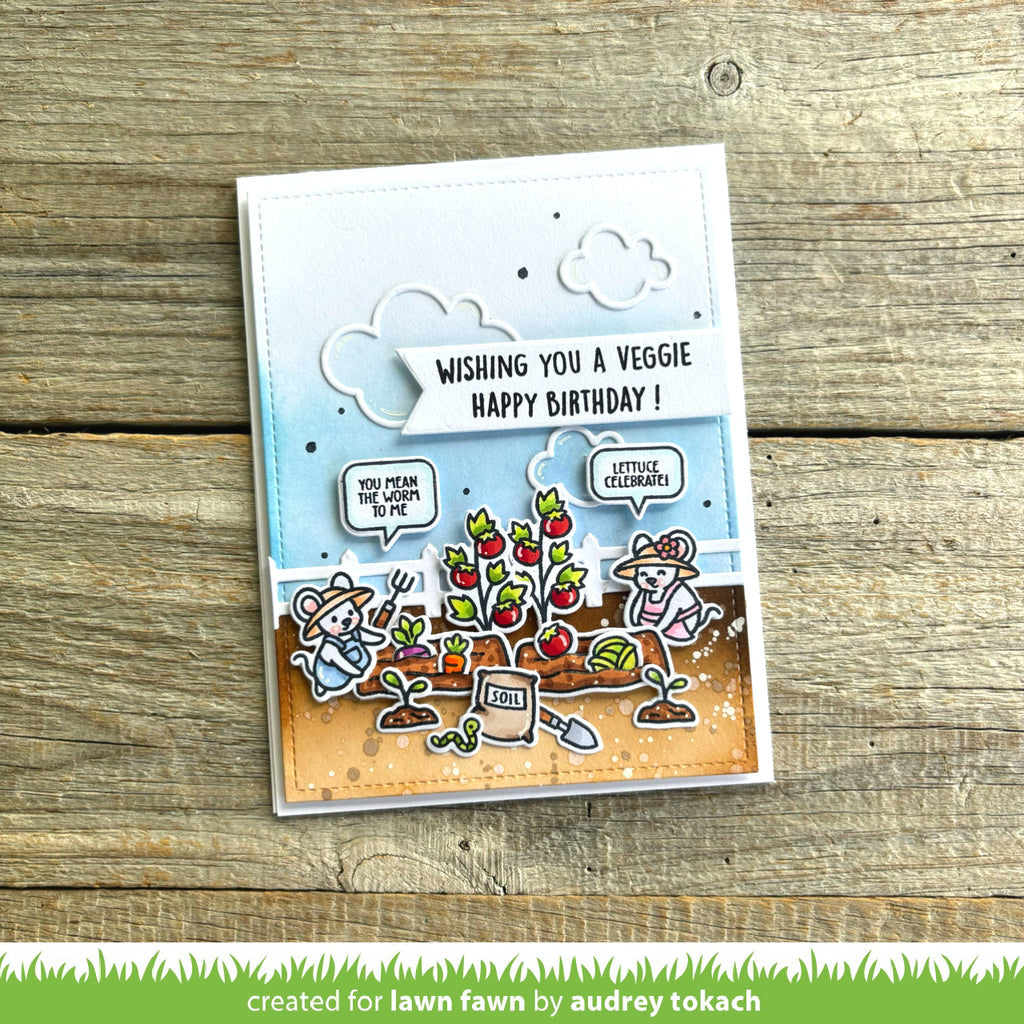 Lawn Fawn Veggie Happy Stamp and Die Set Bundle