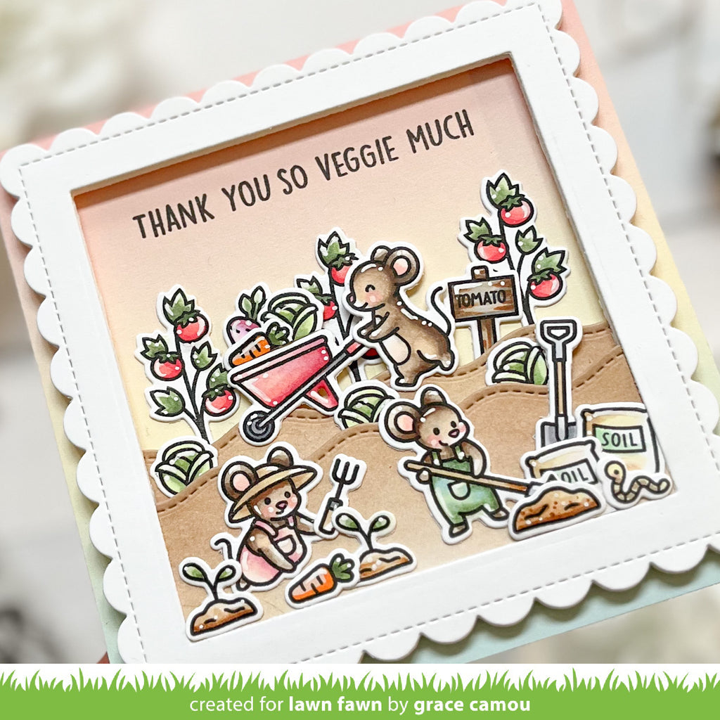 Lawn Fawn Veggie Happy Stamp and Die Set Bundle