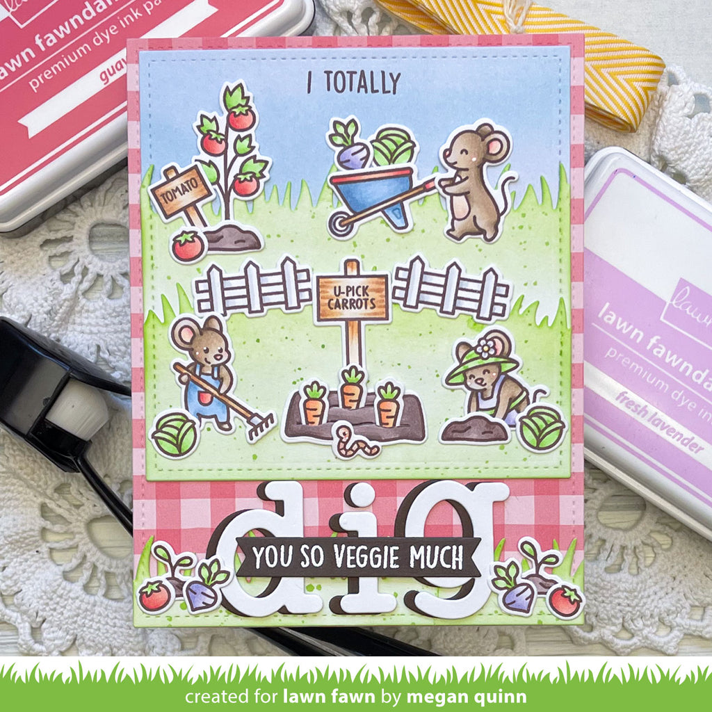 Lawn Fawn Veggie Happy Stamp and Die Set Bundle