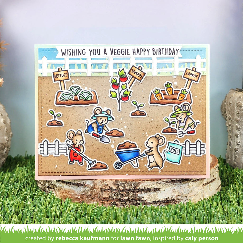 Lawn Fawn Veggie Happy Stamp and Die Set Bundle