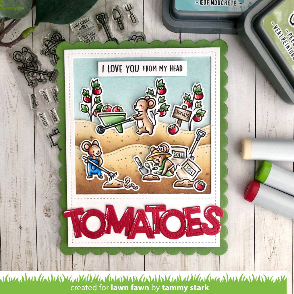 Lawn Fawn Veggie Happy Stamp and Die Set Bundle
