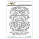 Honey Bee Very Merry Christmas Rubber Cling Background Stamp