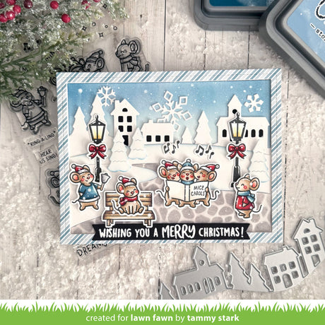 Lawn Fawn village hillside border
