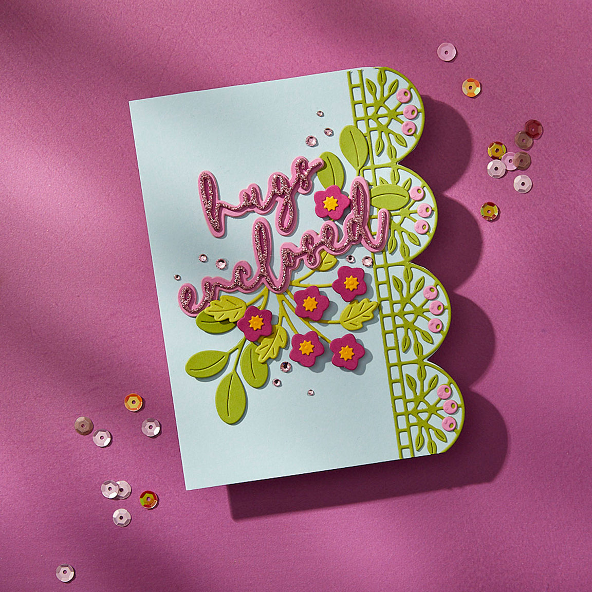 Spellbinders Berry Fields Border Etched Dies - the Vivid Expressions Collection