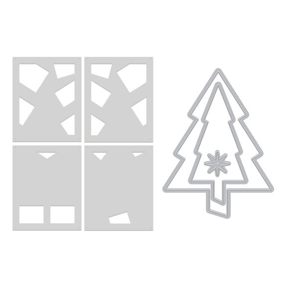 Spellbinders Hero Arts Very Merry Tree Die & Stencil Bundle from the Very Merry Collection