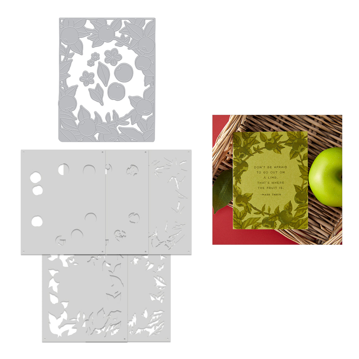 Spellbinders Hero Arts Apple Frame Die & Stencil Bundle from the I Pick You Collection