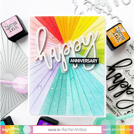 Waffle Flower Oversized Happy Combo Stamp and Die Set