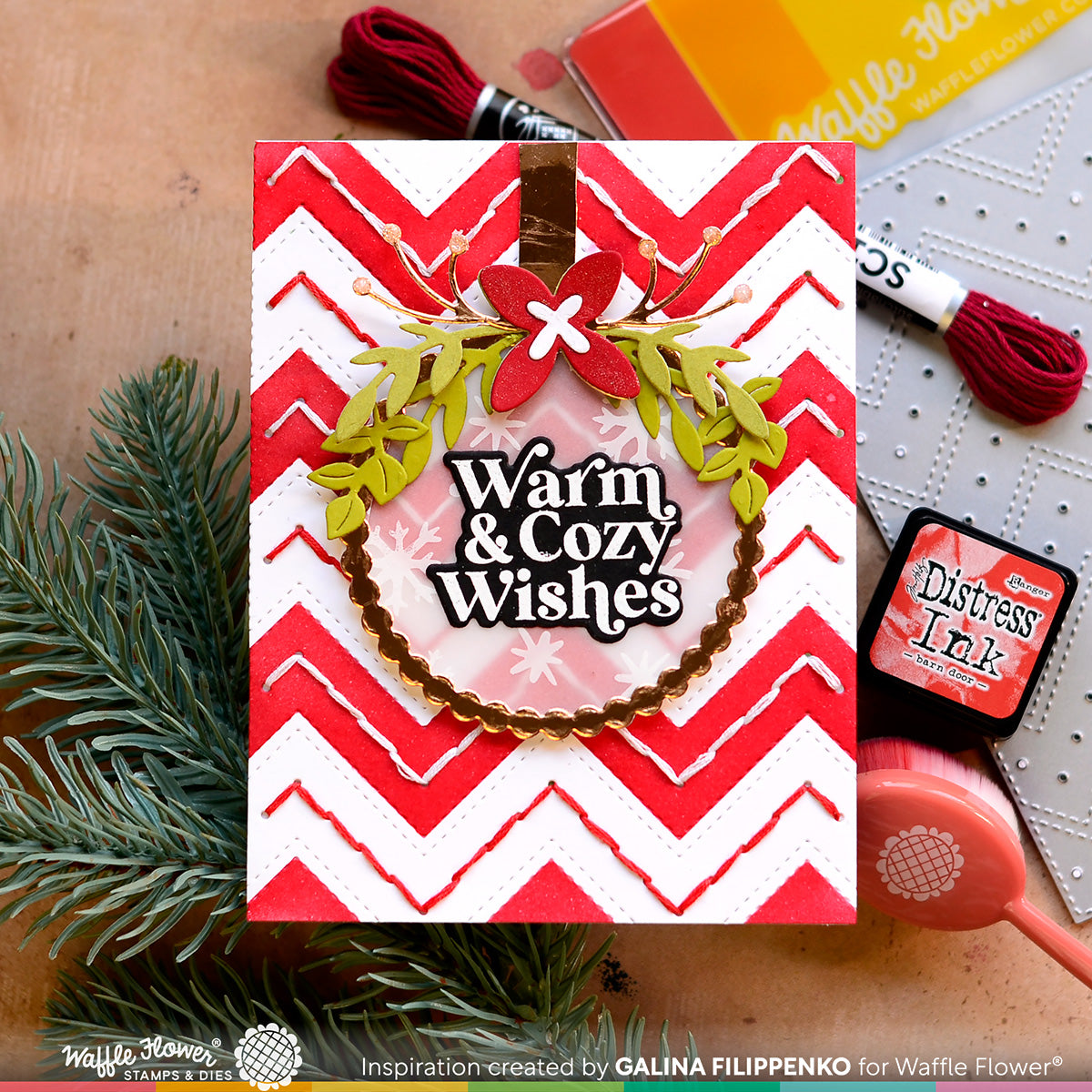 Waffle Flower Dotted Chevron Die