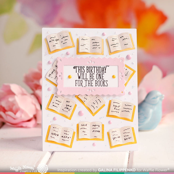 Waffle Flower Two-tone Books Stencil