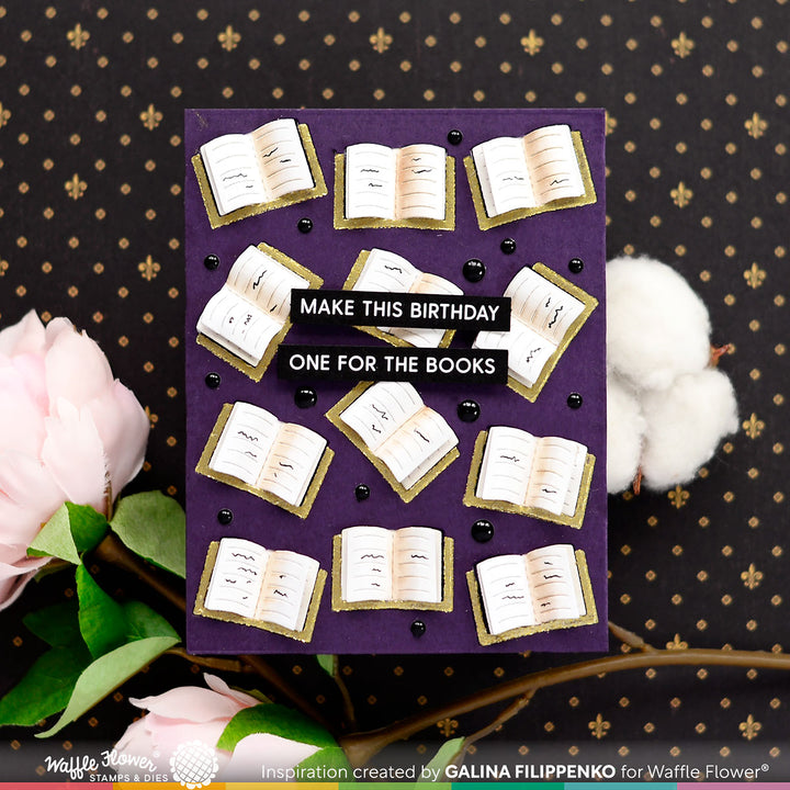 Waffle Flower Two-tone Books Stencil