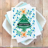 Waffle Flower Folk Art Background Stencil