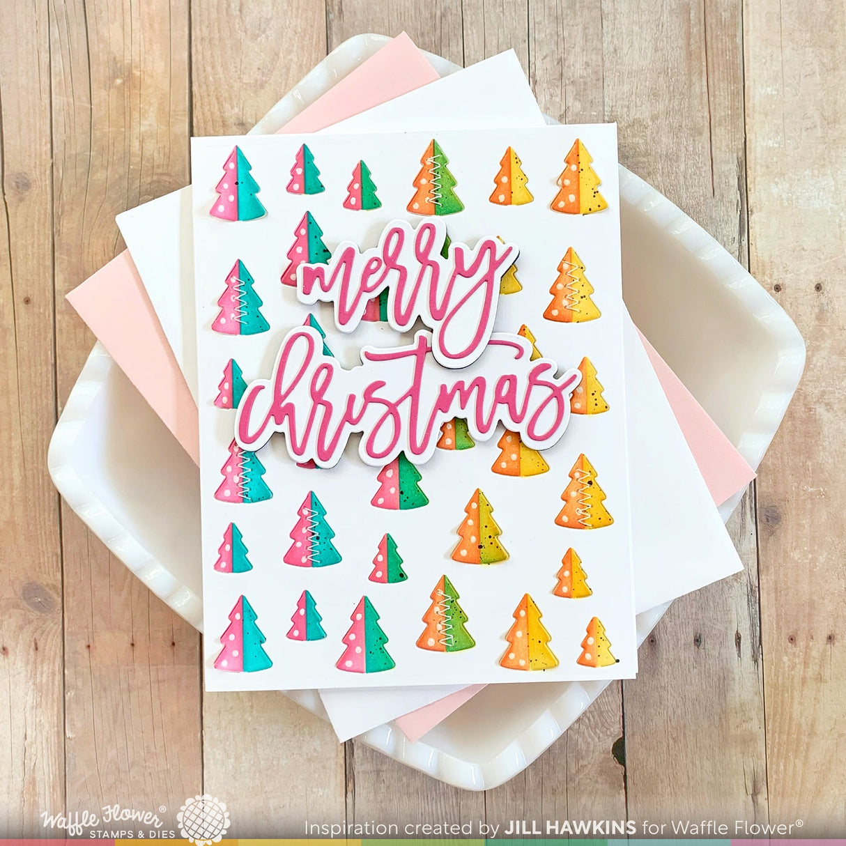 Waffle Flower Duo-Tone Trees Stencil