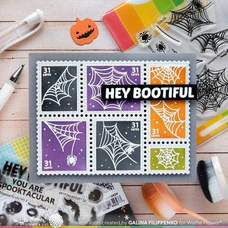 Waffle Flower Postage Collage Spider Web Stamp Set