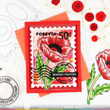 Waffle Flower Sketched Poppy Stamp, Die & Stencil Bundle