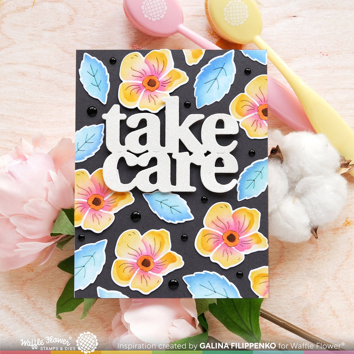 Waffle Flower Oversized Take Care Print Die