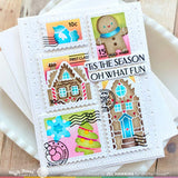 Waffle Flower Postage Collage Gingerbread Stencil