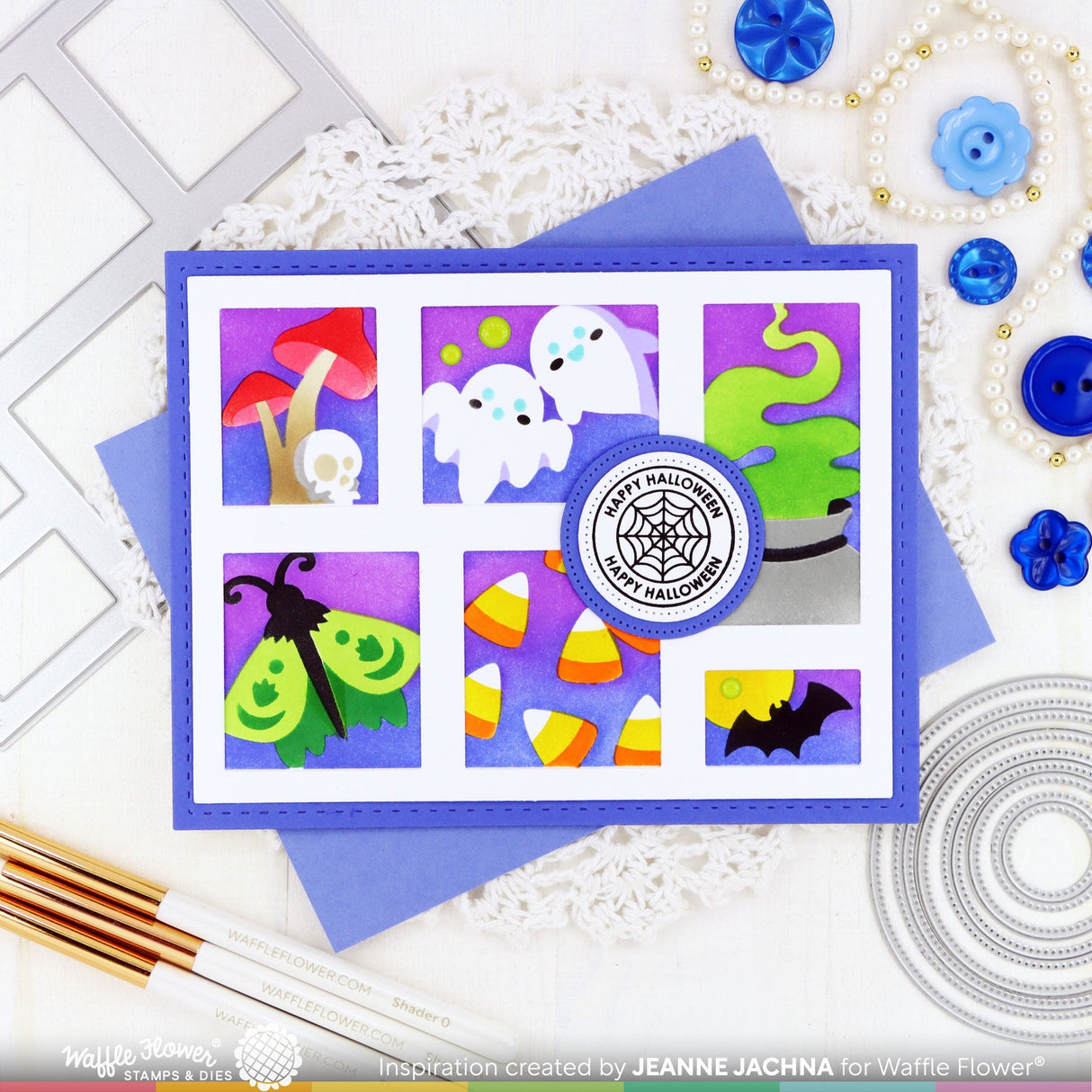 Waffle Flower Postage Collage Blocks Die