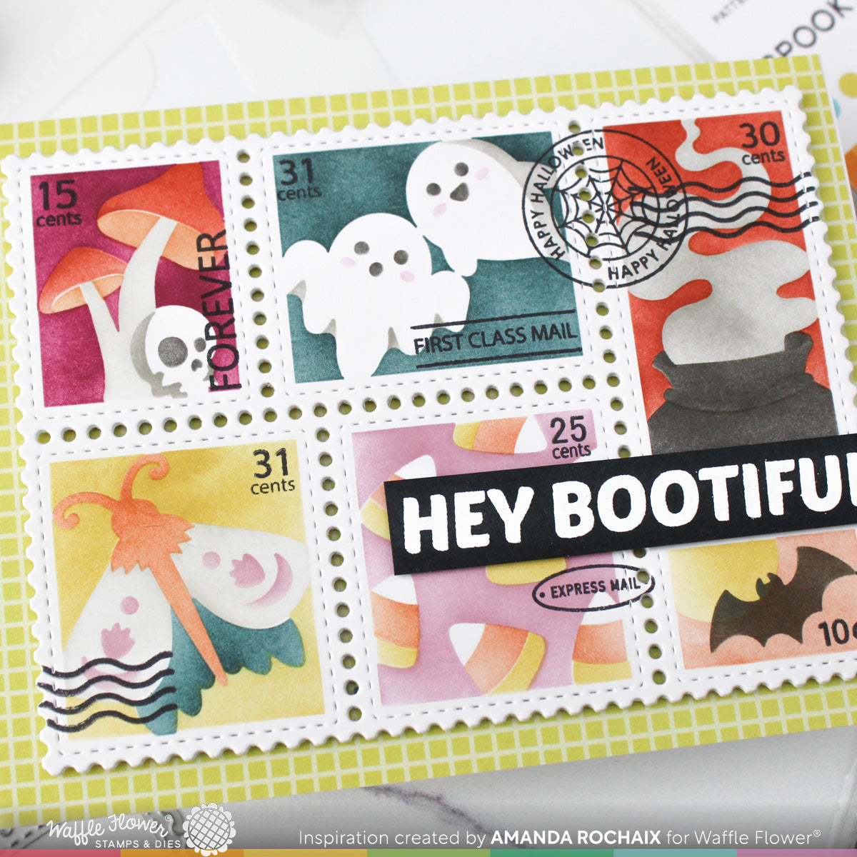 Waffle Flower Postage Collage Spooktacular Stamp Set