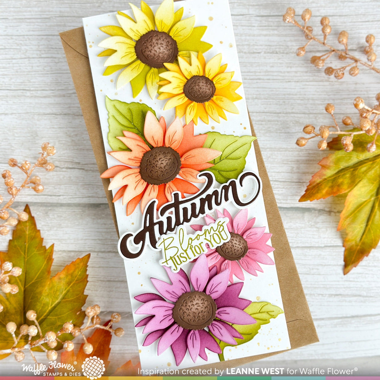 Waffle Flower Autumn Word Die