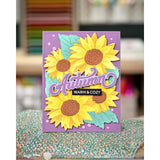 Waffle Flower Sunflower Cluster Die & Stencil Bundle