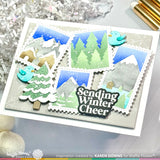 Waffle Flower Postage Collage Snowy Stencil
