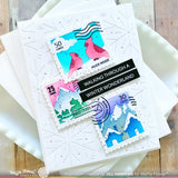 Waffle Flower Postage Collage Snowy Stencil