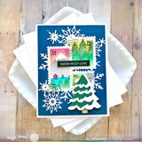 Waffle Flower Postage Collage Snowy Stencil