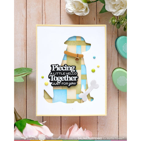Waffle Flower Dog Silhouette Die