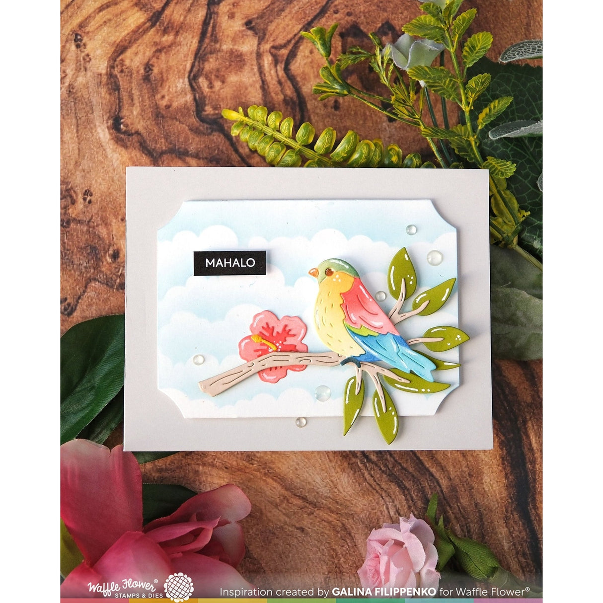 Waffle Flower Hibiscus Branch Die