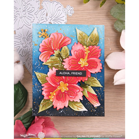 Waffle Flower Hibiscus Cluster Stencil