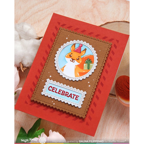 Waffle Flower Nesting Postage Collage Party Bear Stencil
