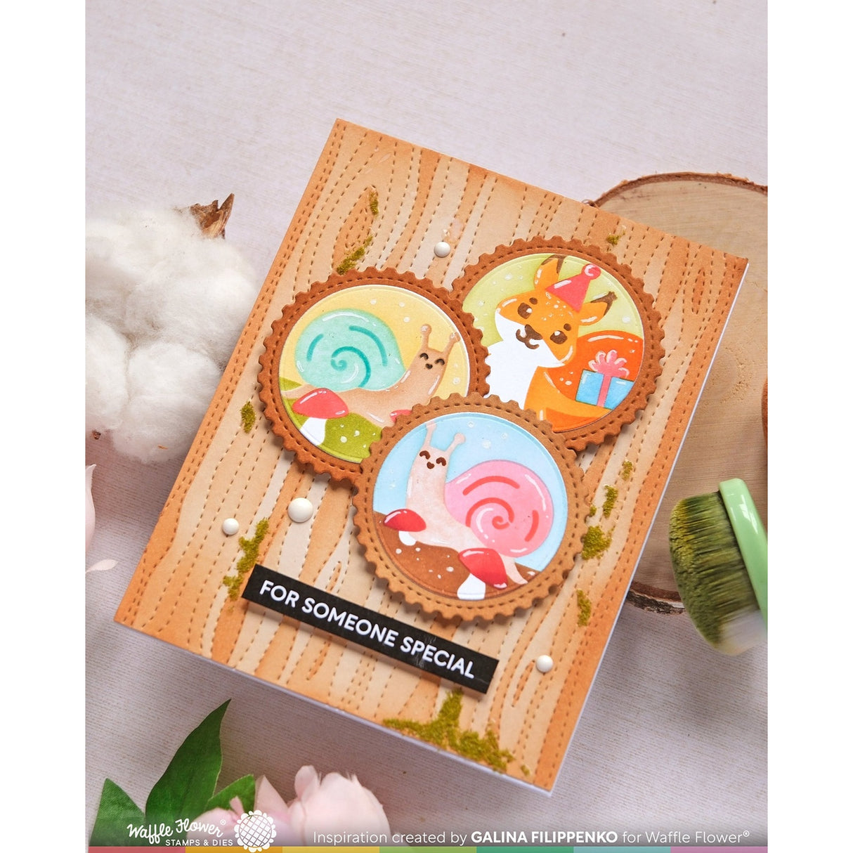 Waffle Flower Nesting Postage Collage Mush Love Stencil