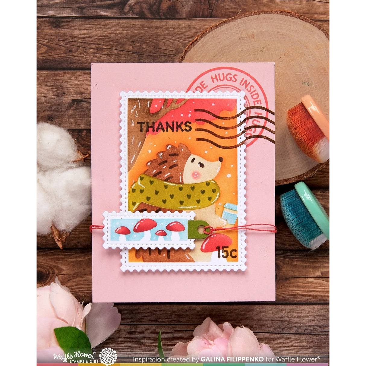 Waffle Flower Nesting Postage Collage Mush Love Stencil
